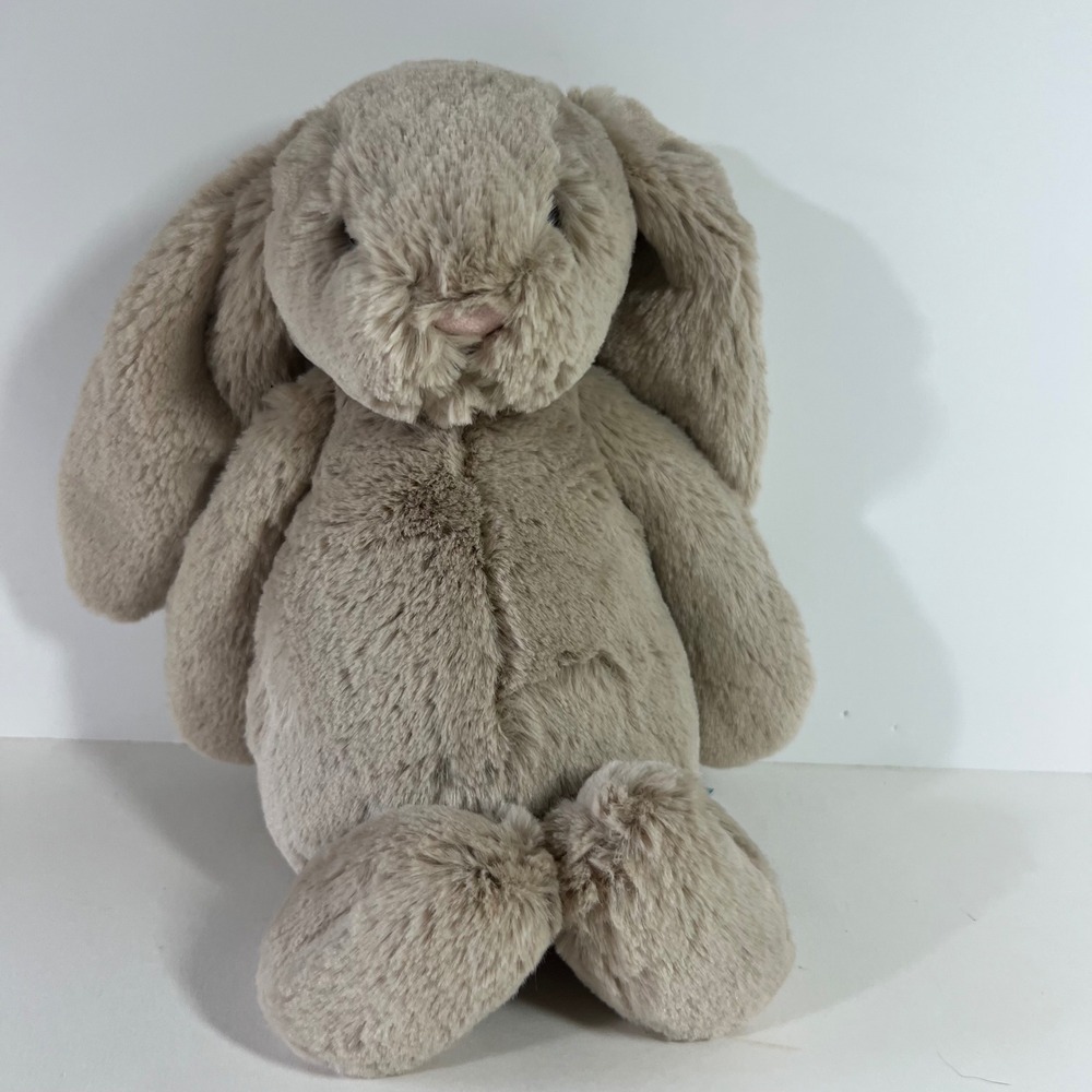 Jellycat Bashful‎ Bunny Plush Beige/Taupe Stuffed Animal Floppy Ears Med 12" NWT